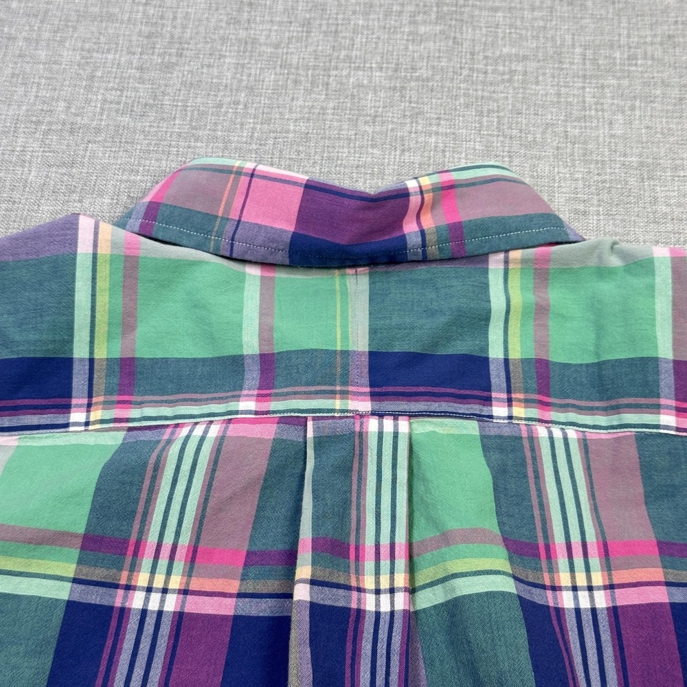 Ralph Lauren Madras Plaid  Short Sleeve Button-Down Shirt Mens Large Multicolor - Picture 9 of 9